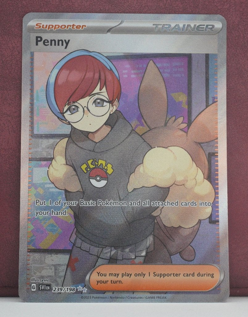 Penny Full Art 239/198 Scarlet & Violet Pokèmon Kaart, Ophalen of Verzenden, Nieuw, Losse kaart
