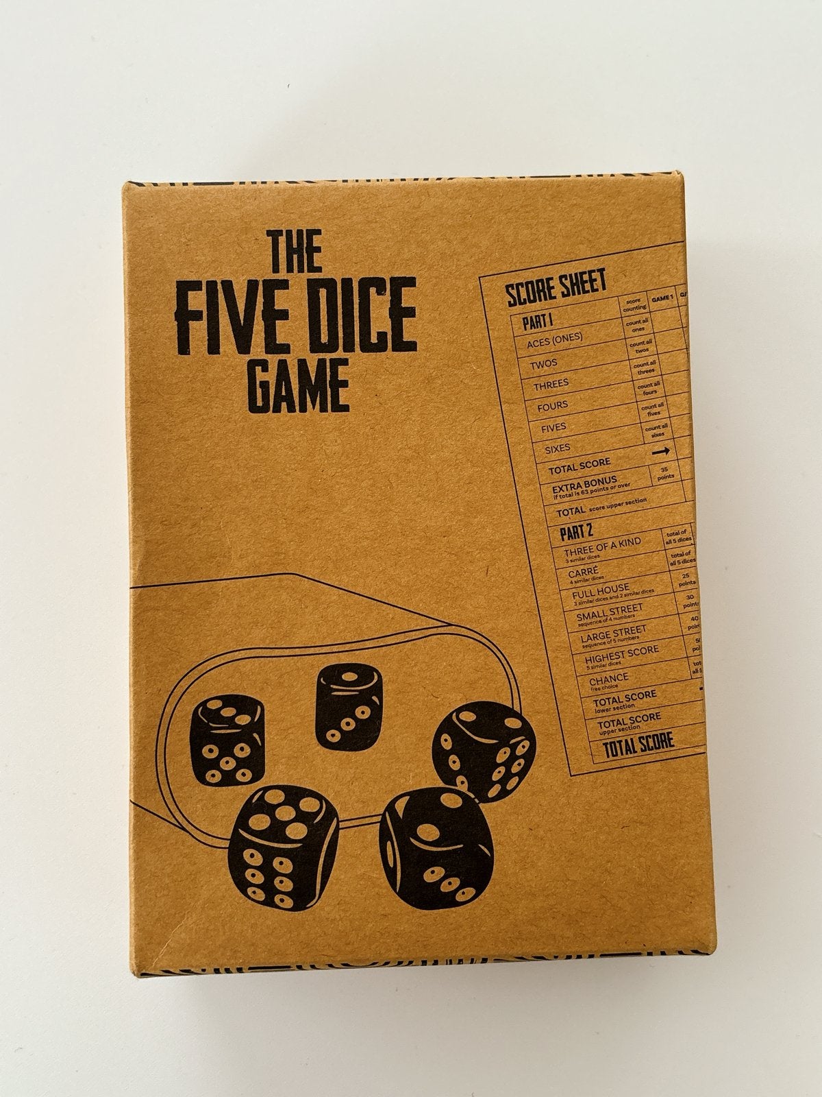 The Five Dice Game - Dobbelspel voor jong en oud, Hobby en Vrije tijd, Een of twee spelers, Ophalen of Verzenden, Nieuw