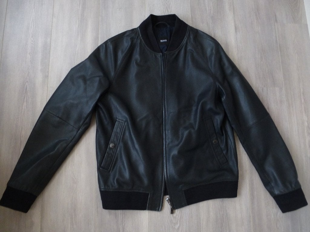 Hugo Boss leren jack - Heren - Kleur: zwart, Maat 52/54 (L), Verzenden, Zwart, Hugo Boss