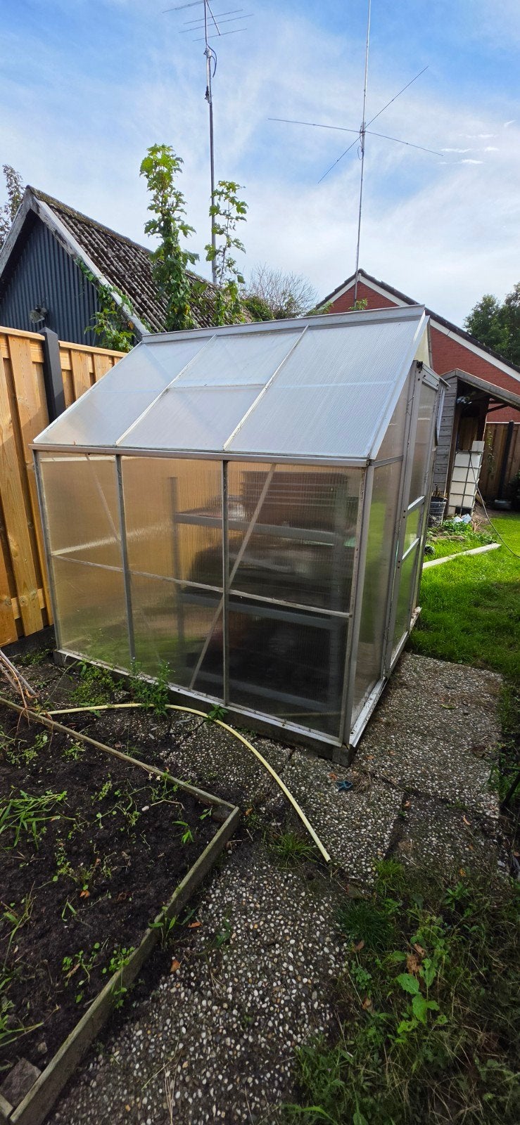 Aluminium kas met nieuwe polycarbonaat platen, Ophalen, Polycarbonaat, Aluminium