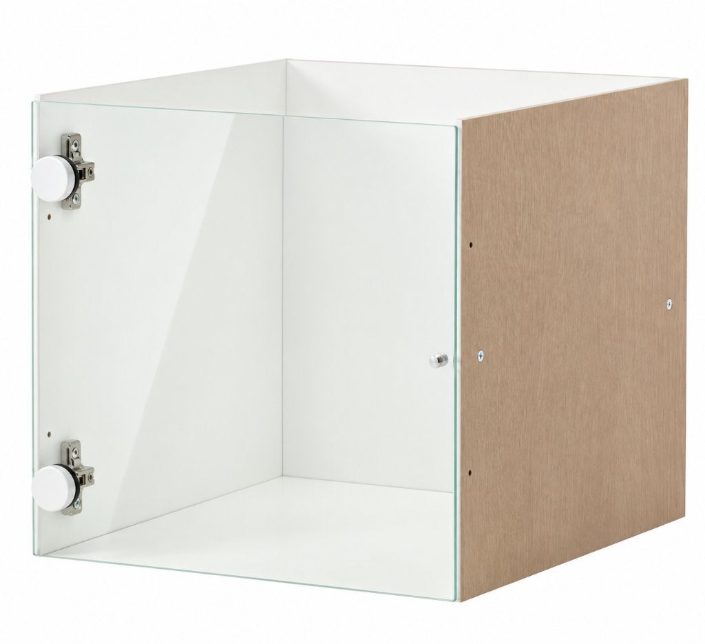 Inzetkast met Glazen Deur voor Vakkenkast – Wit  Transparant, ., Overige typen, Minder dan 35 cm, Minder dan 50 cm