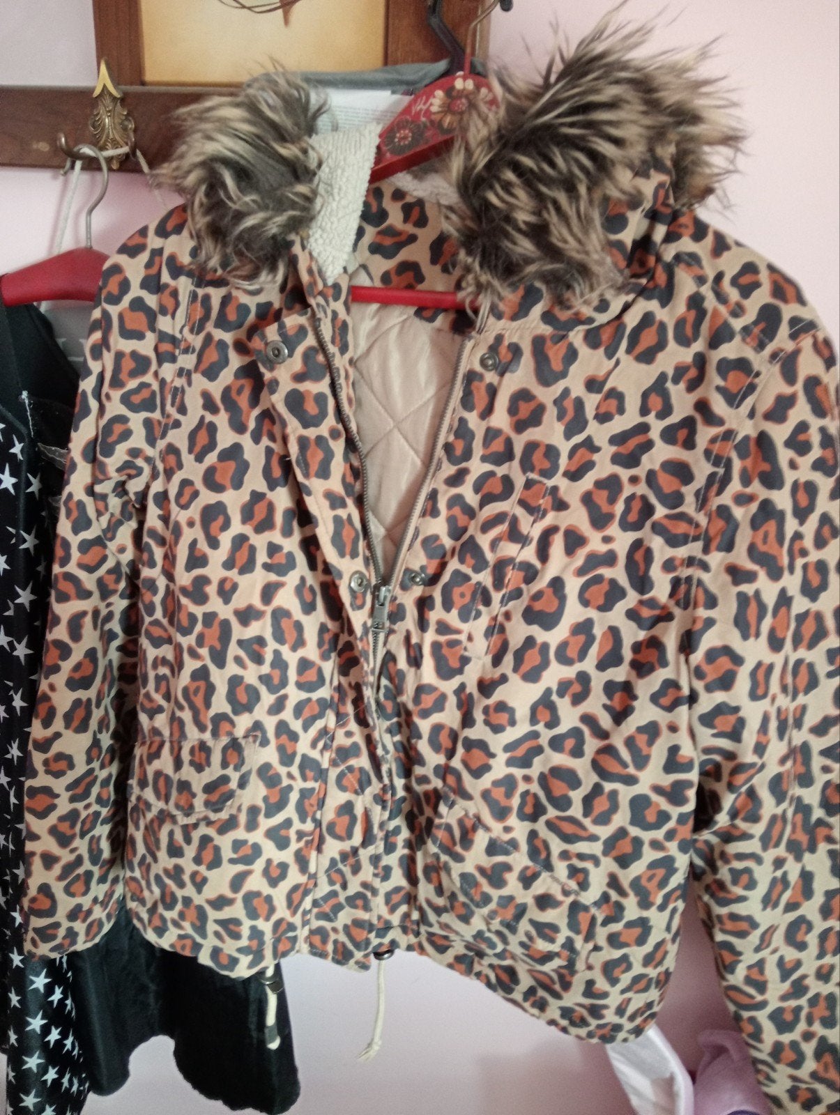 Winterjas luipaard print maat m, Kleding | Dames, Ophalen of Verzenden, Zo goed als nieuw, Maat 38/40 (M), Jack
