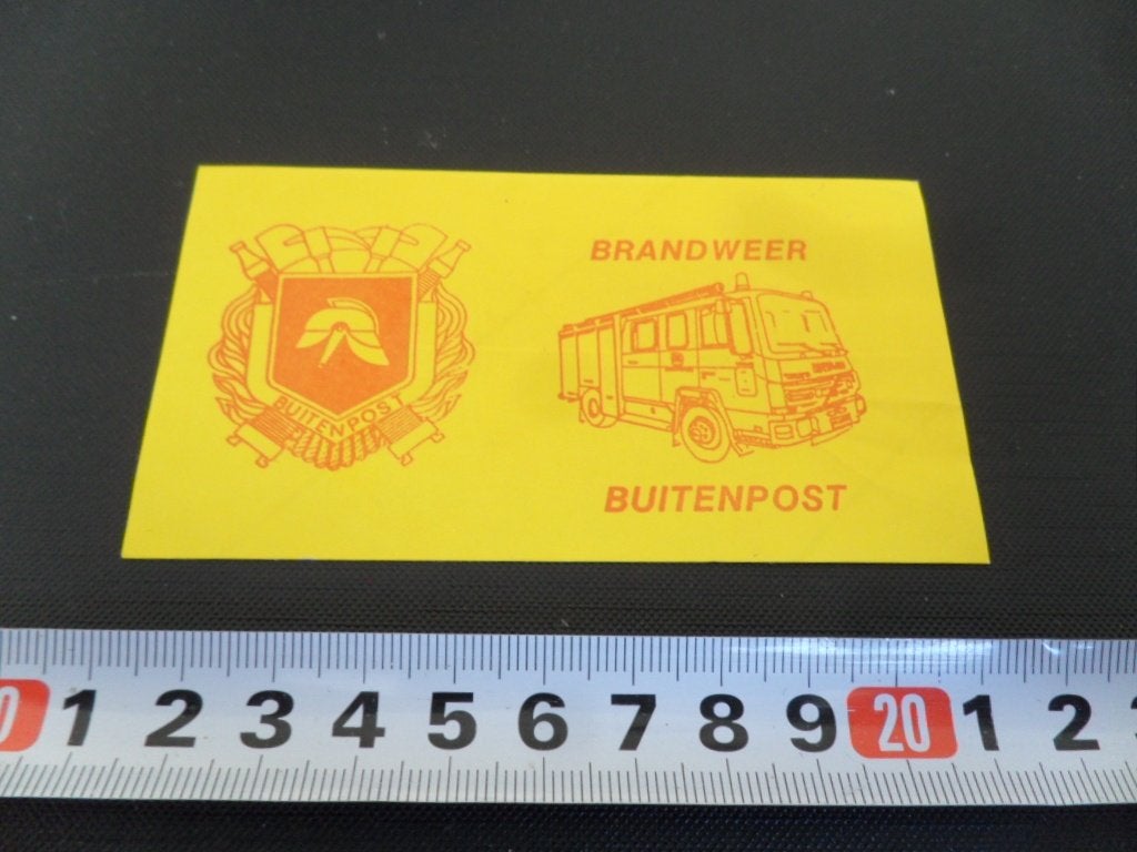 sticker brandweer buitenpost, Ophalen, Zo goed als nieuw