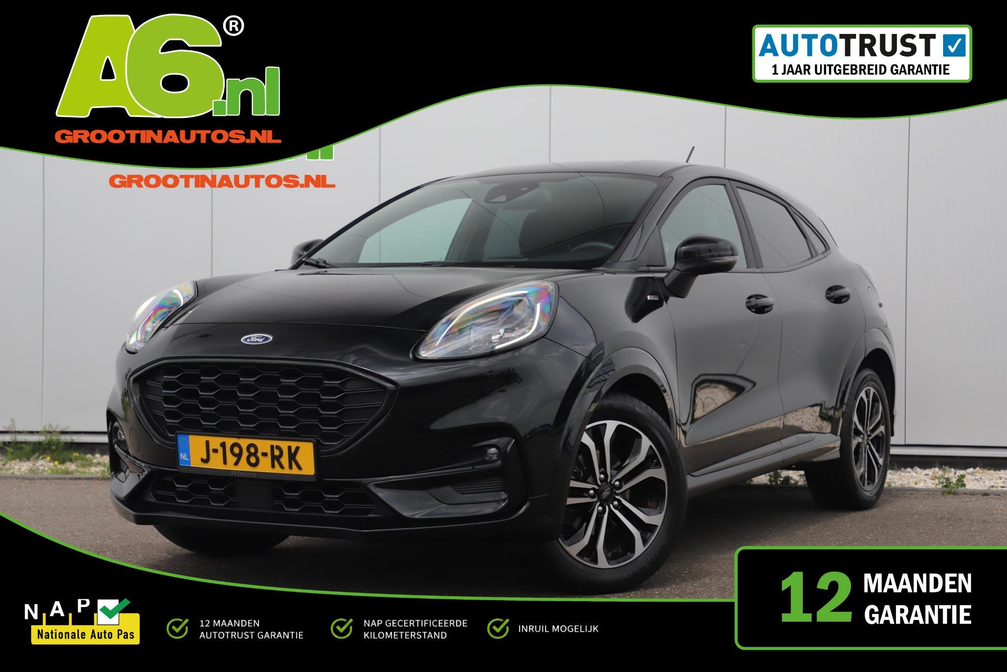 Ford Puma 1.0 EcoBoost ST-Line Automaat Navigatie Stoelverwa, Euro 6, Met garantie (alle), 1226 kg, Zwart