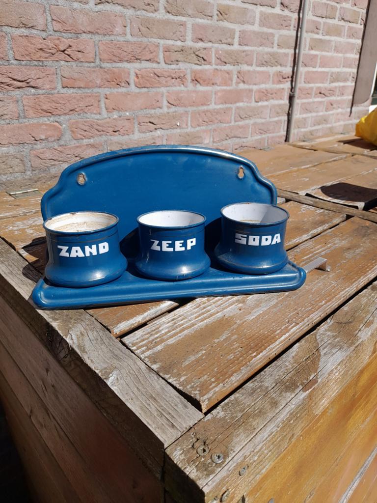 Emaille Petrol blauw, Ophalen of Verzenden
