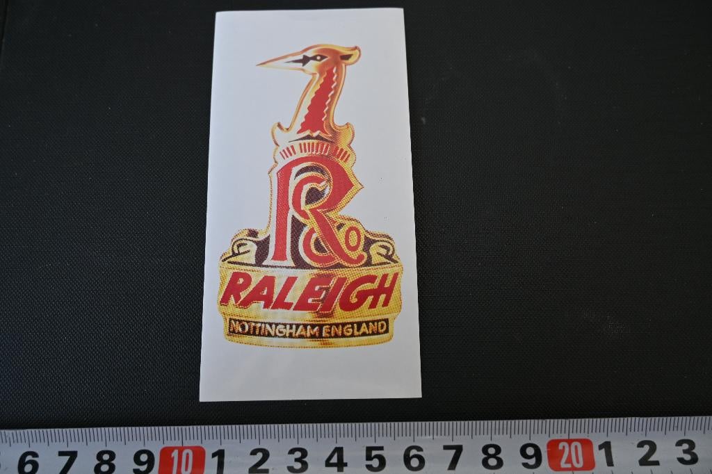 sticker fiets logo RALEIGH nottingham england, Verzamelen, Stickers, Ophalen, Zo goed als nieuw