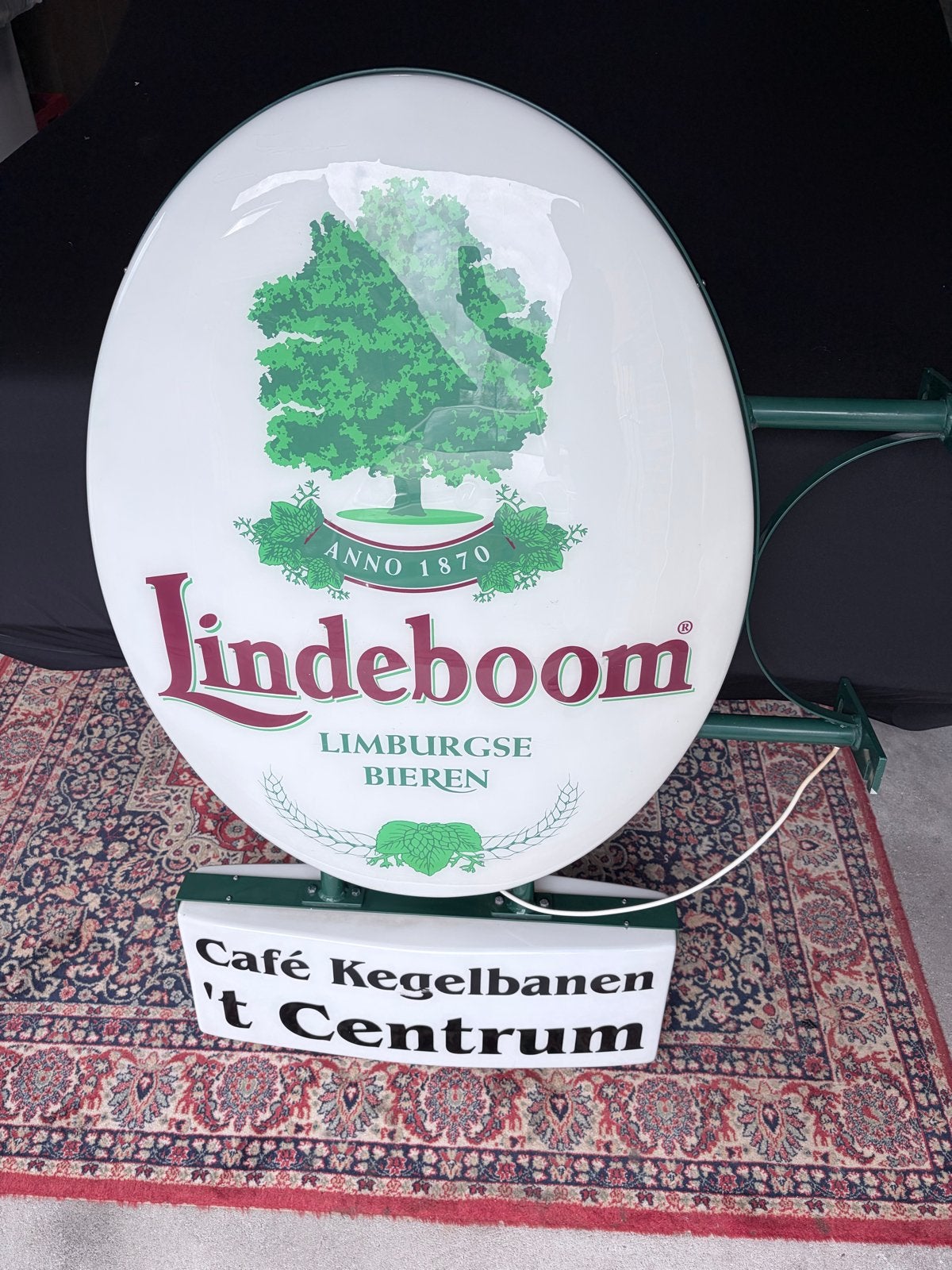 Grote Lindeboom Lichtbak - Reclamebord Café Kegelbanen, Ophalen, Gebruikt, Lichtbak of (neon) lamp