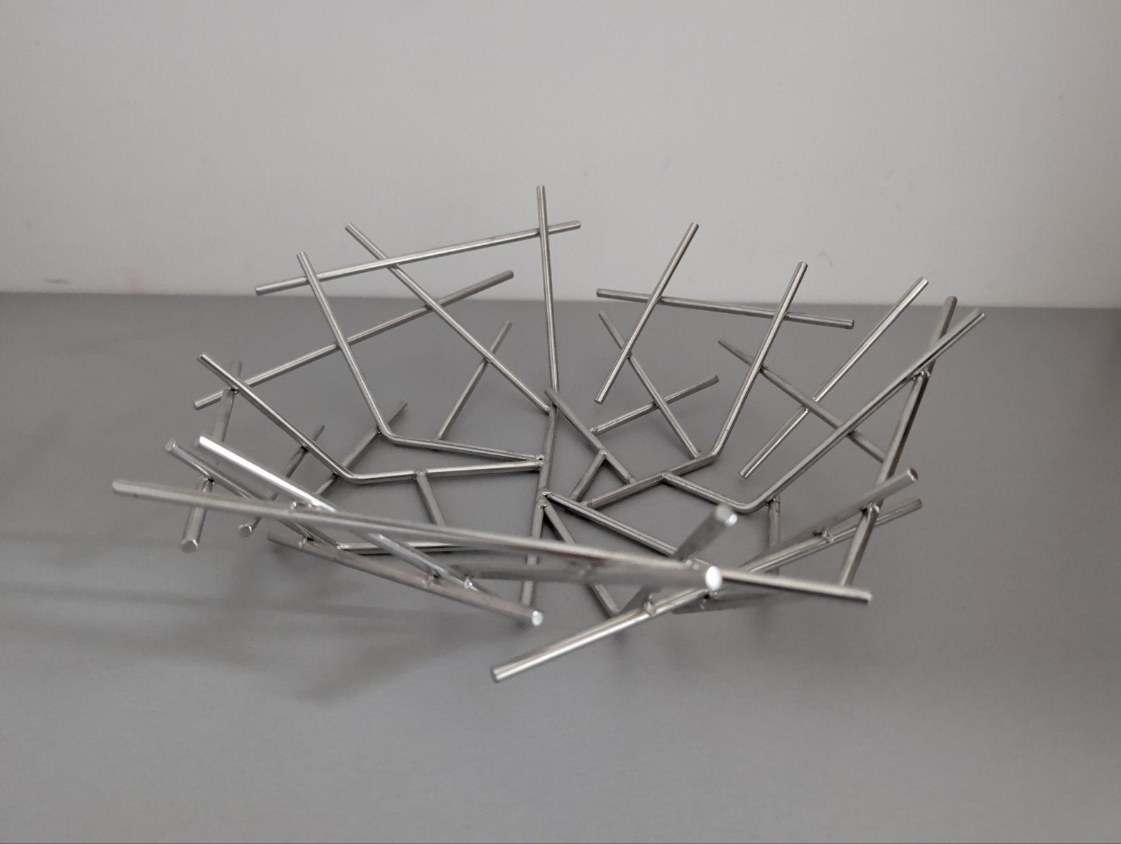 Alessi Blow Up Fruitschaal RVS 33 cm, Gebruikt, Schaal, Rond, Ophalen of Verzenden