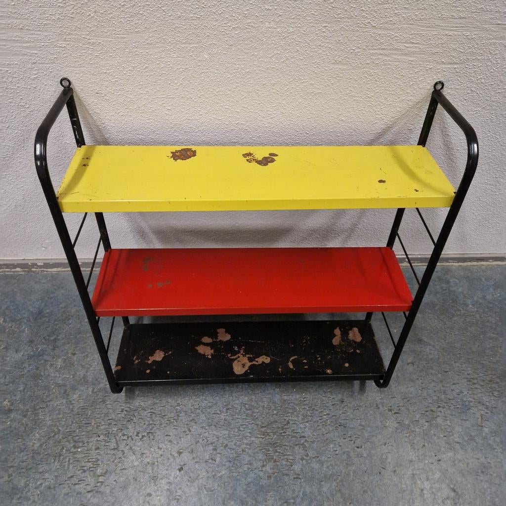Vintage metalen wandrek jaren 50 geleefd wandkastje boeken, Kolibrivintagehal@gmail.com, Gebruikt, Aaldertgeertsstraat 43 Olst