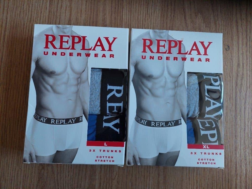 RP Boxers heren - Maat L en XL BLAUW/GRIJS/ZWART - NIEUW, Ophalen of Verzenden, Overige kleuren, Replay, Boxer