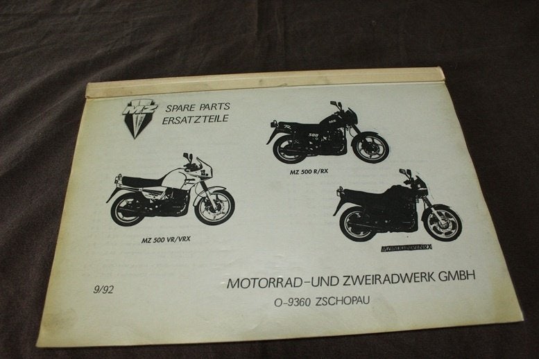 MZ 500 VR VRX R RX NR NRX 1992 motorrad ersatzteil liste, Motoren, Ophalen of Verzenden, Overige merken