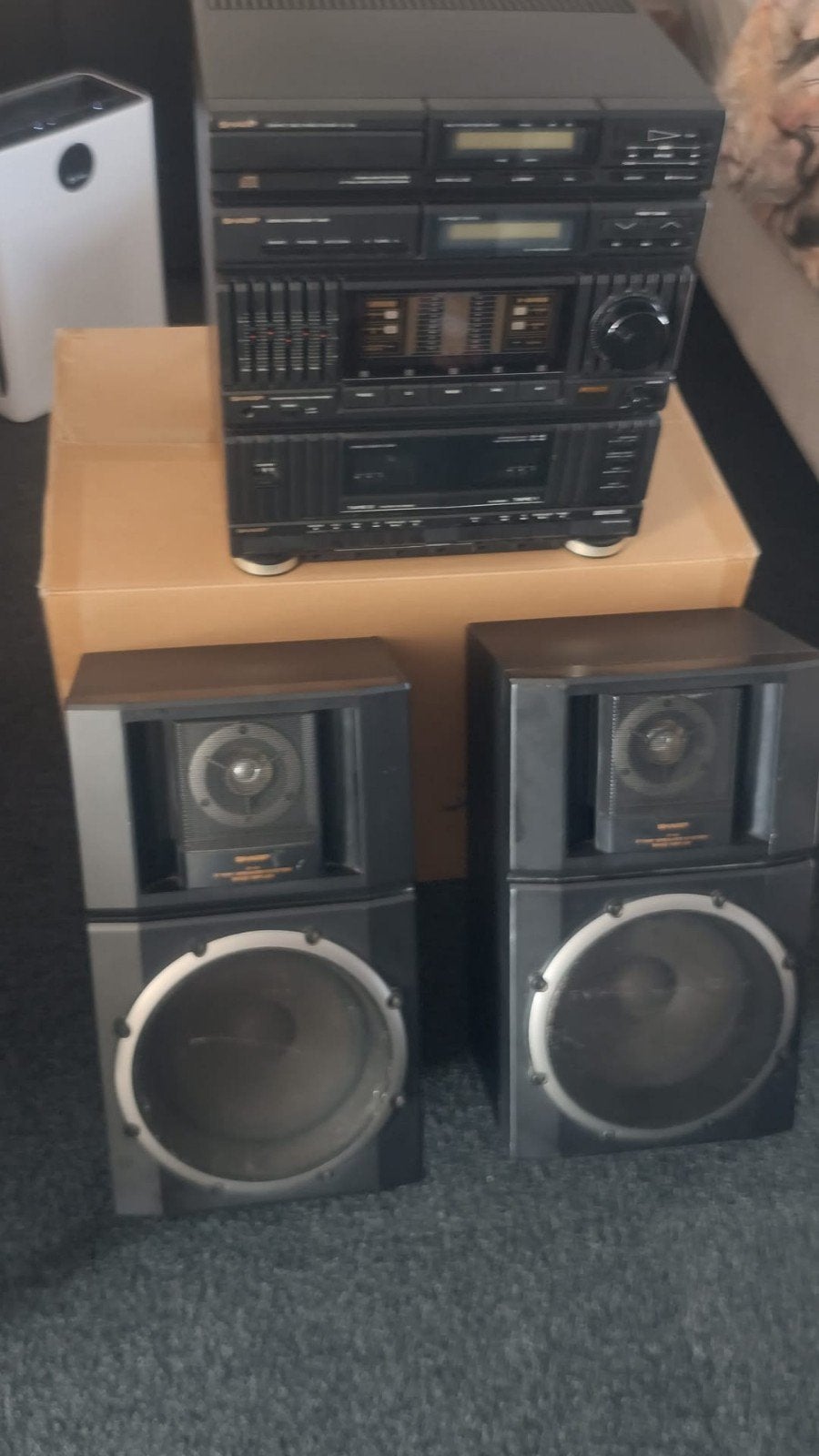 Sharp Stereo Set met Dubbel Cassettedeck en CD-speler, Gebruikt, Cassettedeck, Sharp, Losse componenten