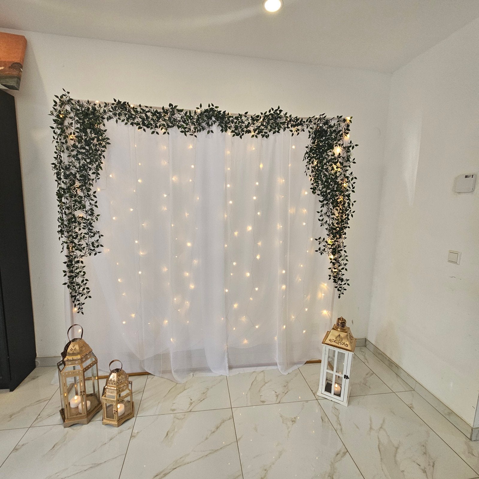 Bruiloft & Verlovingsdecoratie met Lichtjes en Groen, Ophalen of Verzenden, Zo goed als nieuw, Versiering, Geboorte of Huwelijk