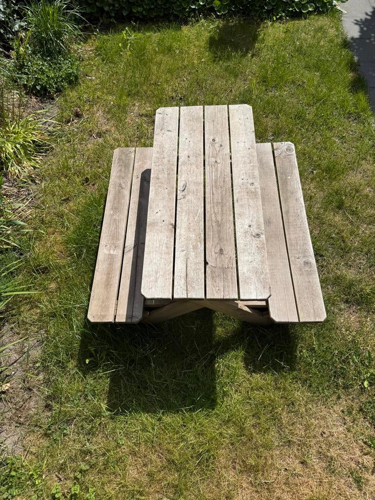 Houten picknicktafel voor kinderen, Tuin en Terras, Picknicktafels, Zo goed als nieuw, Rechthoekig, Hout, Ophalen