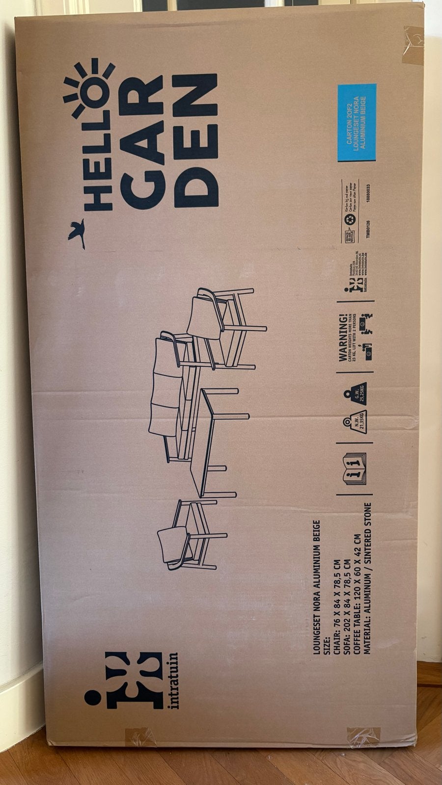 Salontafel Intratuin Hello Garden Mora Aluminium Teak, Tuin en Terras, Ophalen, Nieuw