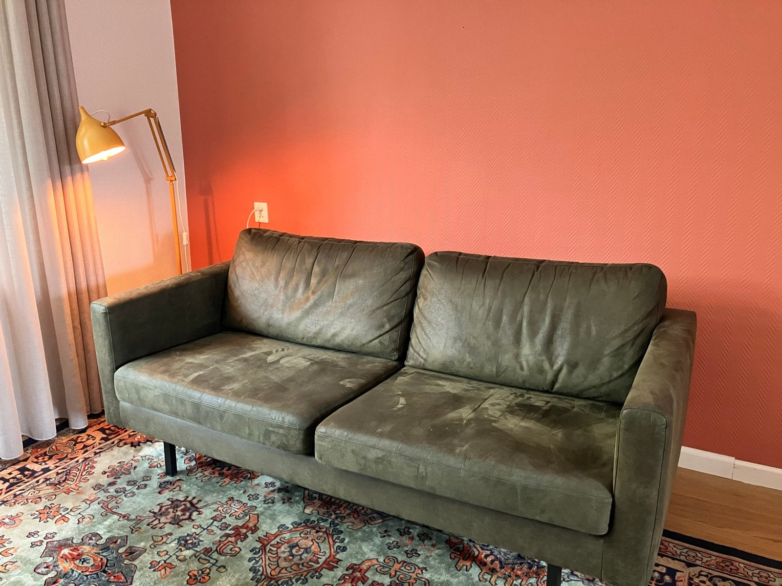 Sissy-Boy 2,5-zits bank van ecoleer, Huis en Inrichting, Banken | Bankstellen, Gebruikt, Rechte bank, Driepersoons, 150 tot 200 cm