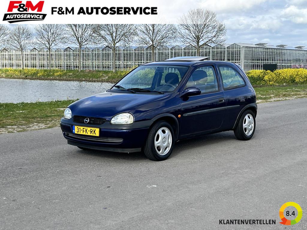 Opel Corsa 1.2i-16V Strada Cool Schuifdak, met nieuwe APK!, Auto's, Opel, Gebruikt, 31 €/maand, Blauw, Origineel Nederlands