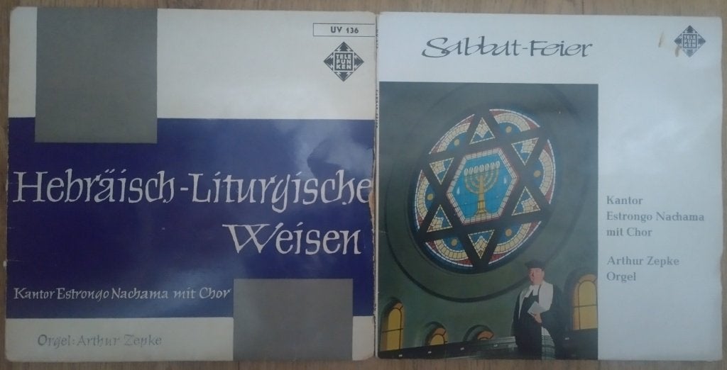 2x 7" EP's Estrongo Nachama, Arthur Zepke, Cd's en Dvd's, Vinyl Singles, Gebruikt, Overige genres, 7 inch, Ophalen of Verzenden