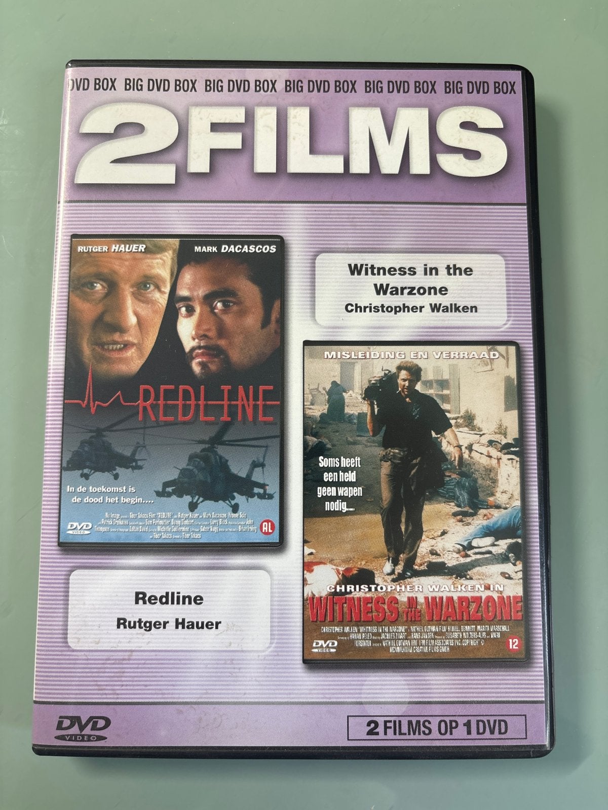 2 Films op 1 DVD: Redline (Rutger Hauer) & Witness in the Wa, Nederlands, Actie, Ophalen of Verzenden, Vanaf 12 jaar