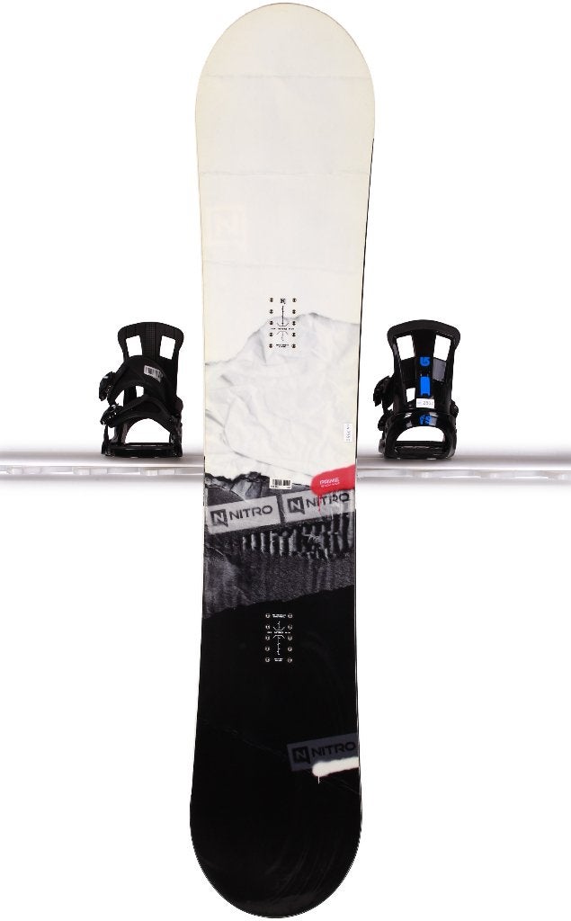 163 cm snowboard NITRO PRIME RAW WIDE 2024, Black/white, Sport en Fitness, Verzenden, Gebruikt, Board