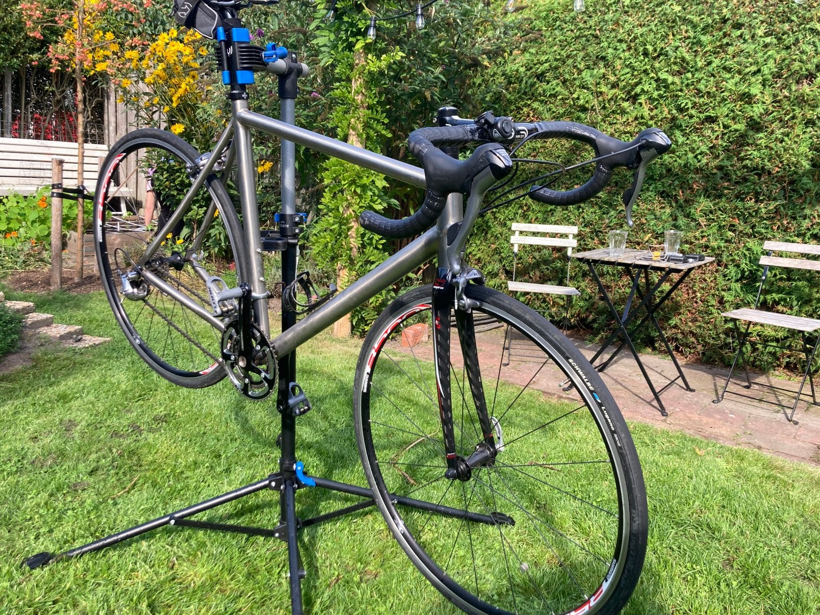 Titanium racefiets 54 cm / Large | Topconditie!, Fietsen en Brommers, 28 inch, Gebruikt, Meer dan 20 versnellingen, 53 tot 57 cm