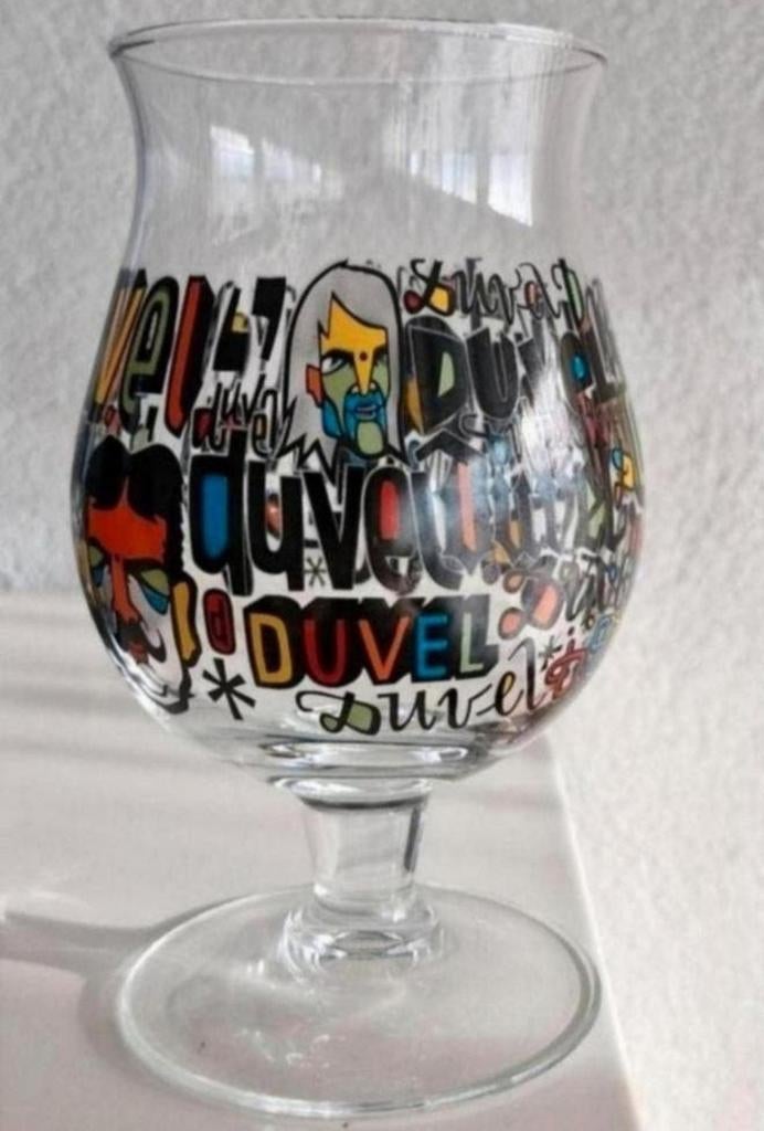 Duvel glas Denis Meijers, Ophalen of Verzenden, Zo goed als nieuw, Glas of Glazen, Duvel