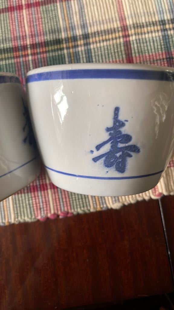 Twee nieuwe chinese potjes 12cm pr.per st., Ophalen of Verzenden
