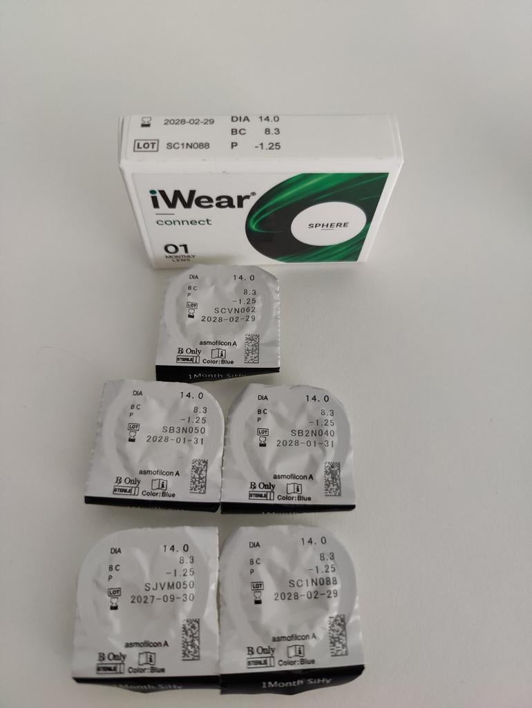 iWear Connect maandlenzen -1.25 (6 stuks), Ophalen of Verzenden, Ogen