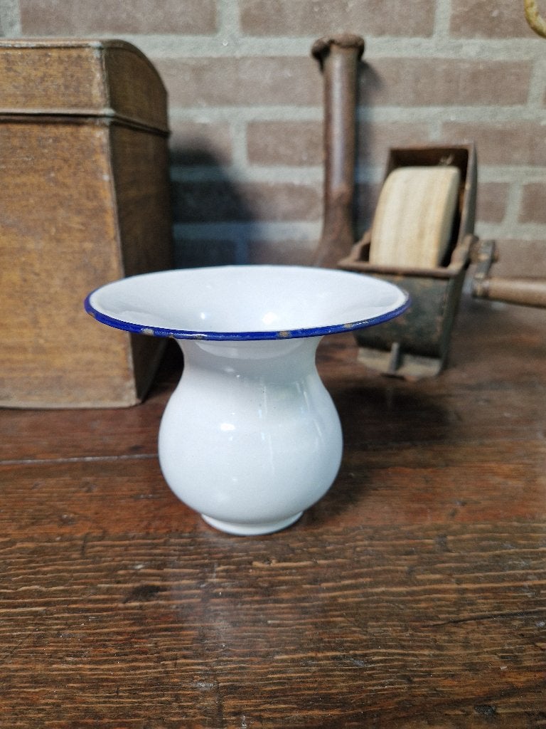 antieke emaille kwispedoor - spuugpot, Antiek en Kunst, Ophalen of Verzenden