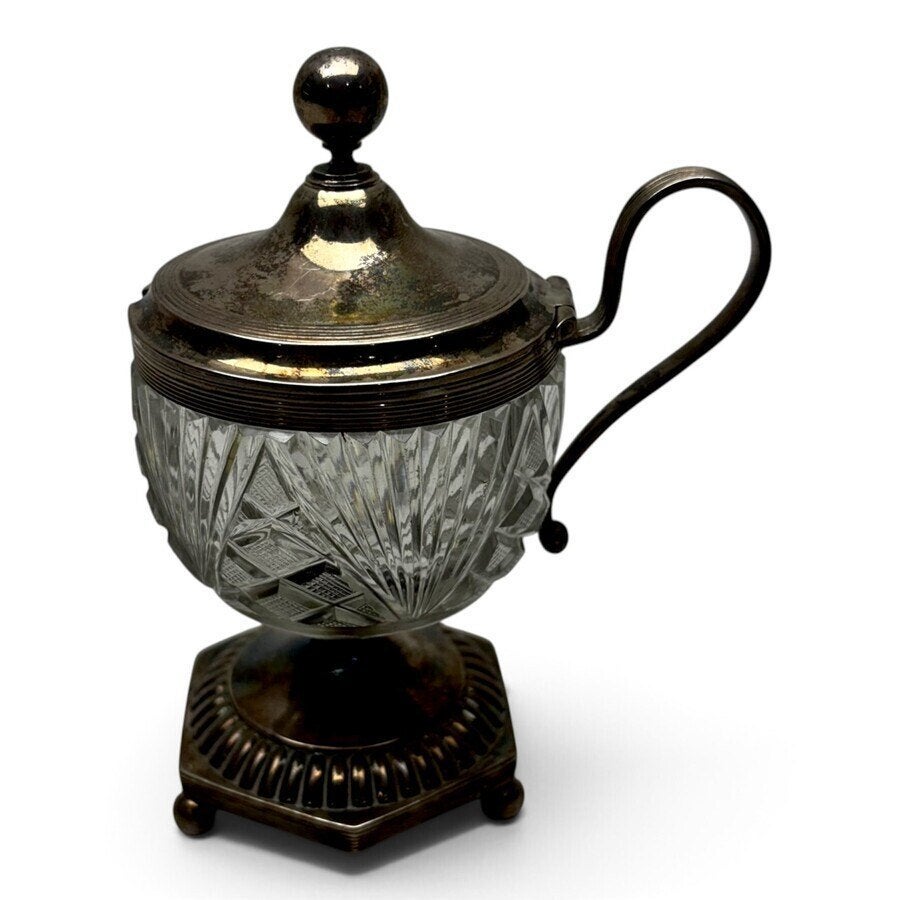 Mosterdpot met zilveren montuur, Hendrik Smits 1824, Ophalen of Verzenden