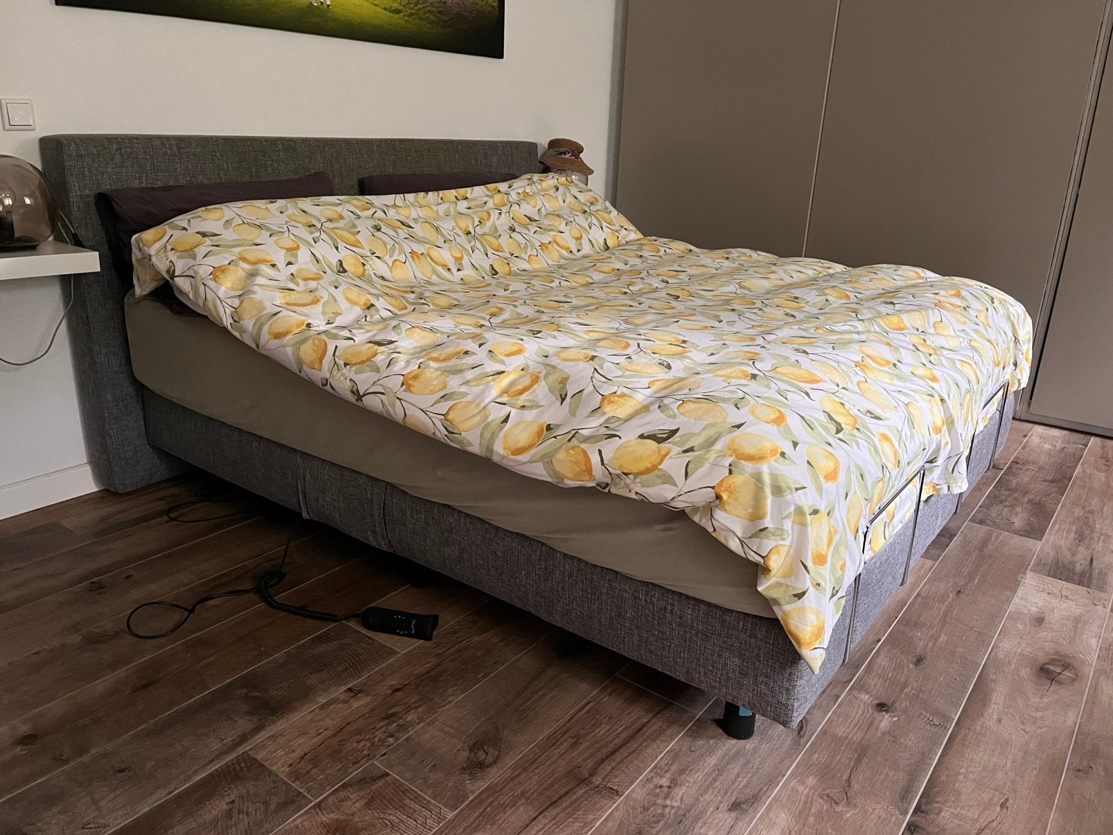 180x200Boxspring bed electrisch verstelbaar zonder matrassen, Ophalen, Tweepersoons, Zo goed als nieuw, 180 cm