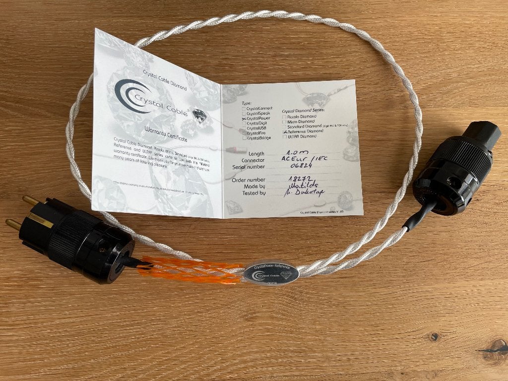 Crystal Cable Reference Diamond stroomkabel, Ophalen, Zo goed als nieuw, Minder dan 2 meter, Overige kabels