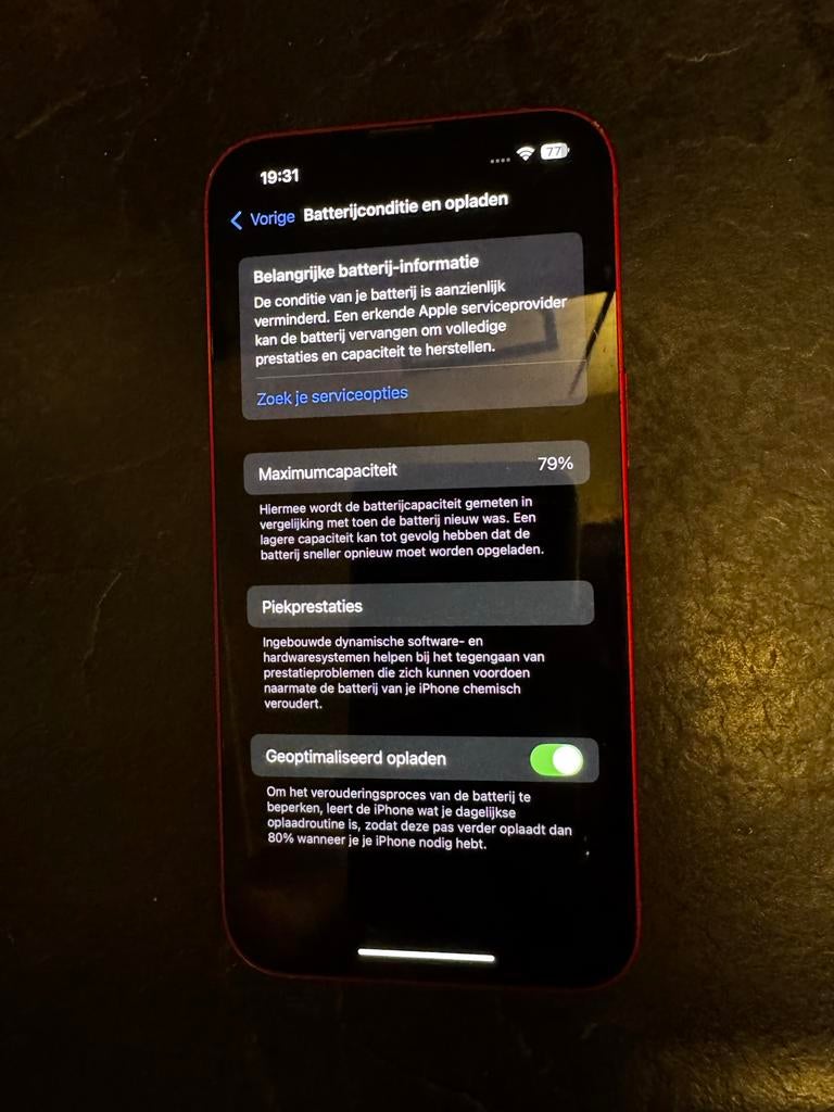 iPhone 13 RED - Achterkant beschadigd, incl. hoesje, Telecommunicatie, Mobiele telefoons | Apple iPhone, Ophalen, Gebruikt, Rood