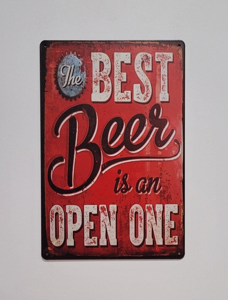 Best beer in an open one bier reclamebord van metaal deco, Info@deconoord.nl, Deco Noord, Nieuw, Ophalen of Verzenden