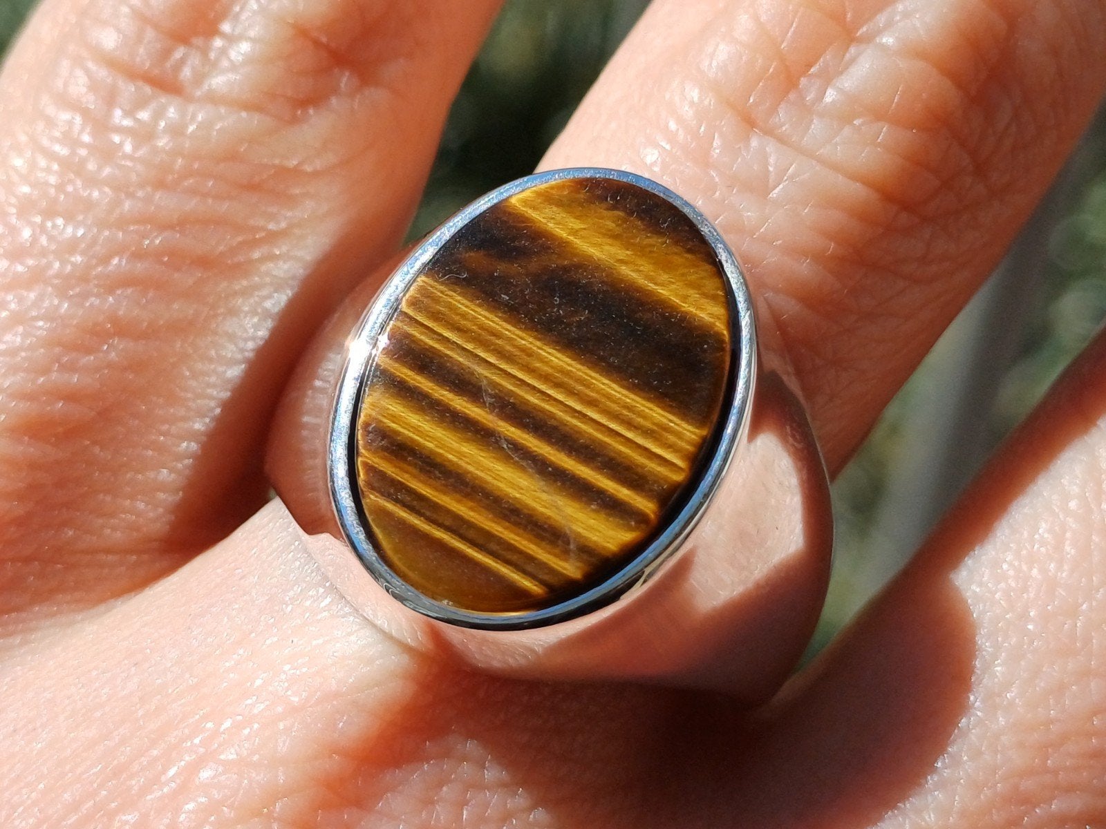 Vanoli 935 zilveren heren ring met tijgeroog maat 22, Sieraden, Tassen en Uiterlijk, Ringen, Daiva1973@hotmail.com, Vanoli, Amsterdam