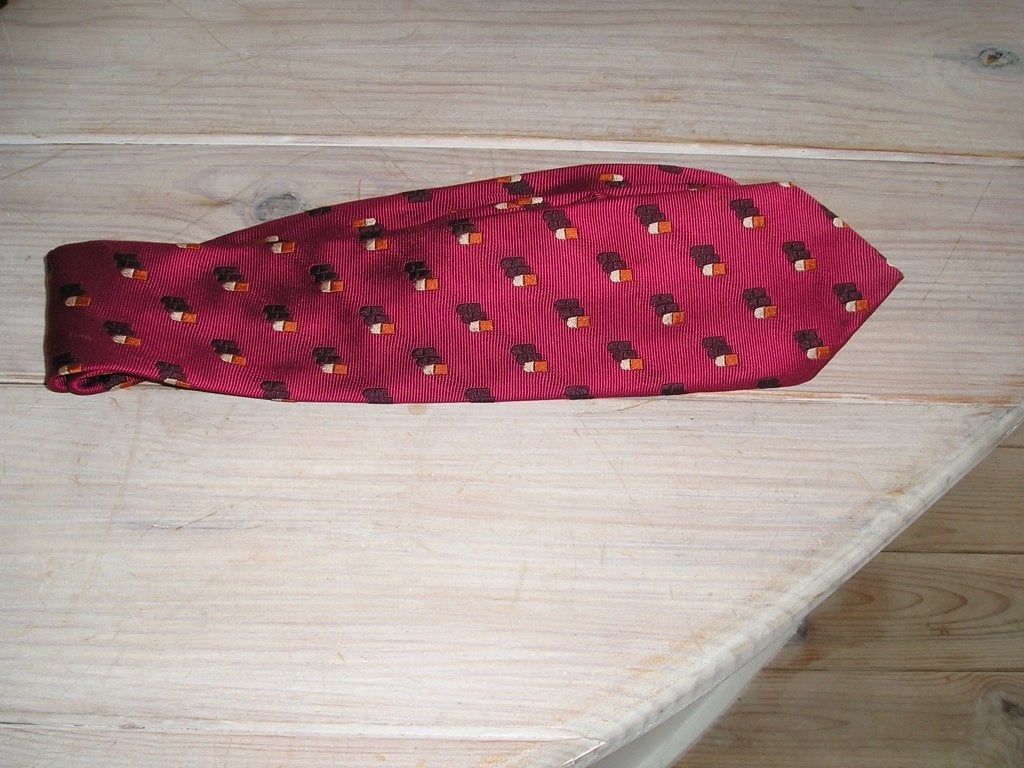 Stropdas Glaxo, Kleding | Heren, Stropdassen, Ophalen of Verzenden, Gedragen, Rood, Met patroon