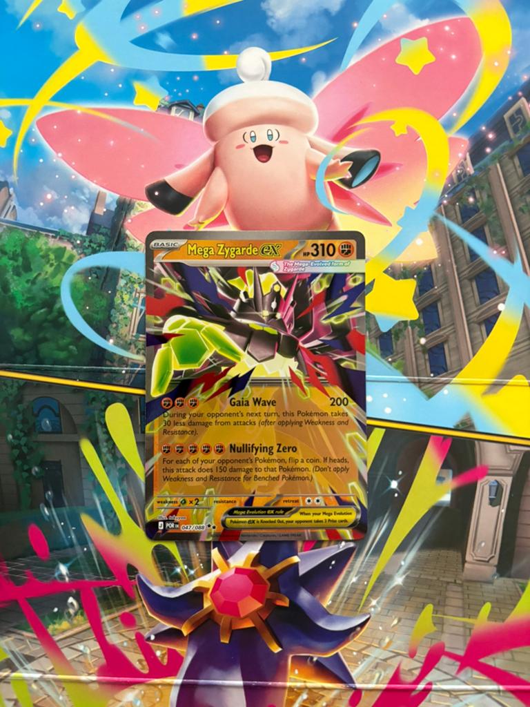 Mega Zygarde ex POR 047, Hobby en Vrije tijd, Verzamelkaartspellen | Pokémon, Ophalen of Verzenden, Zo goed als nieuw, Losse kaart