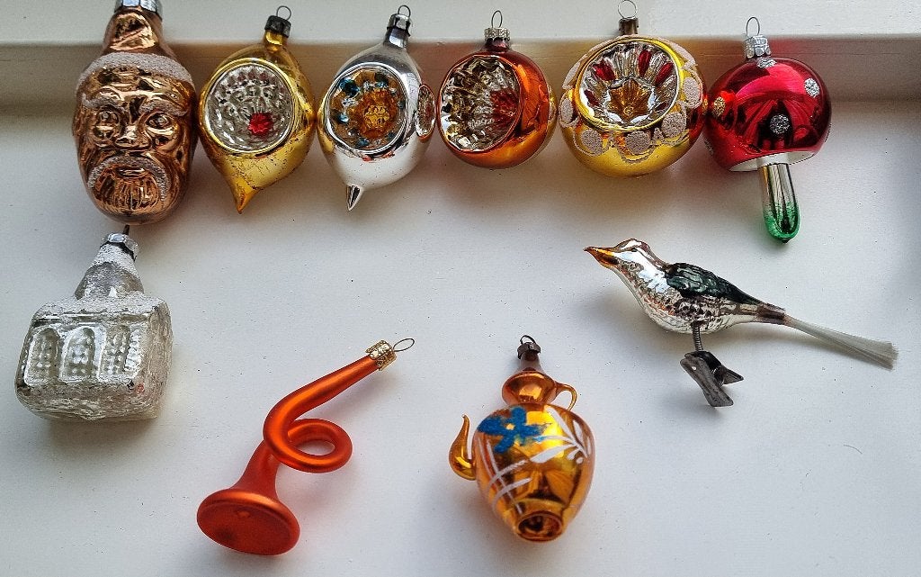Oude glazen kerstballen vintage, Ophalen, Zo goed als nieuw