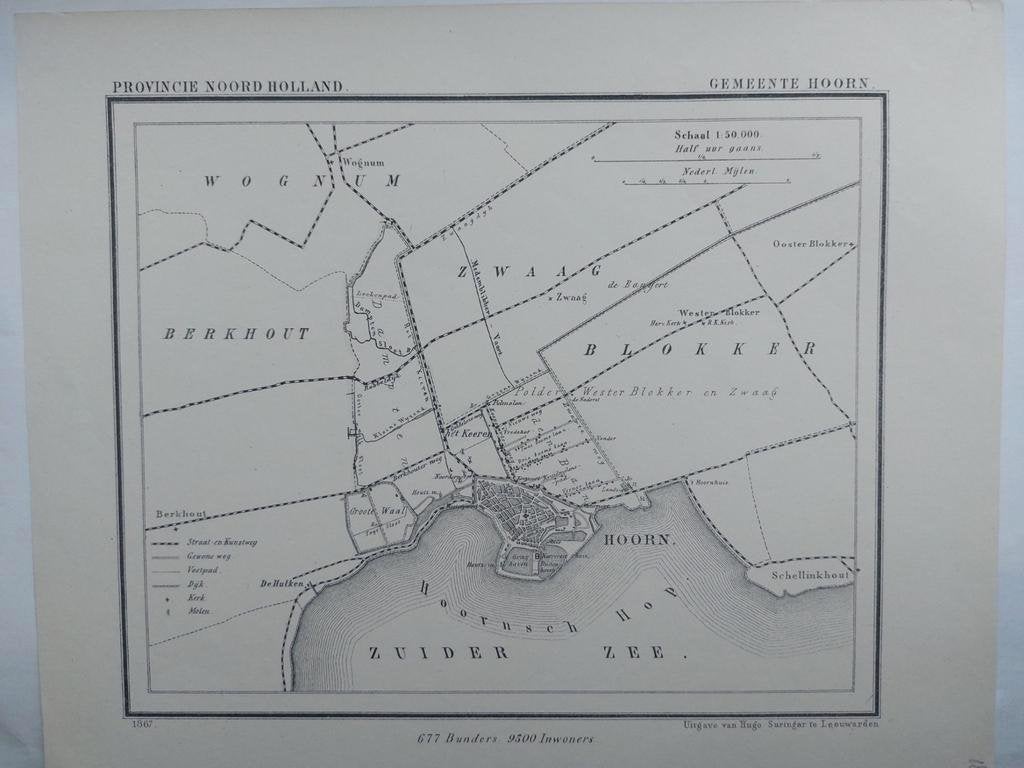 18 / Hoorn Litho uit 1867 van J. Kuyper, Ophalen of Verzenden