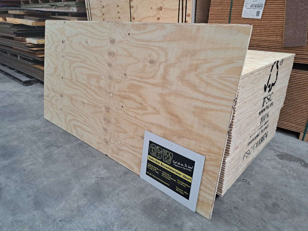 underlayment platen 18 mm 122x244 cm, tand&groef, hout, Ophalen, Nieuw, Hout, Minder dan 20 mm