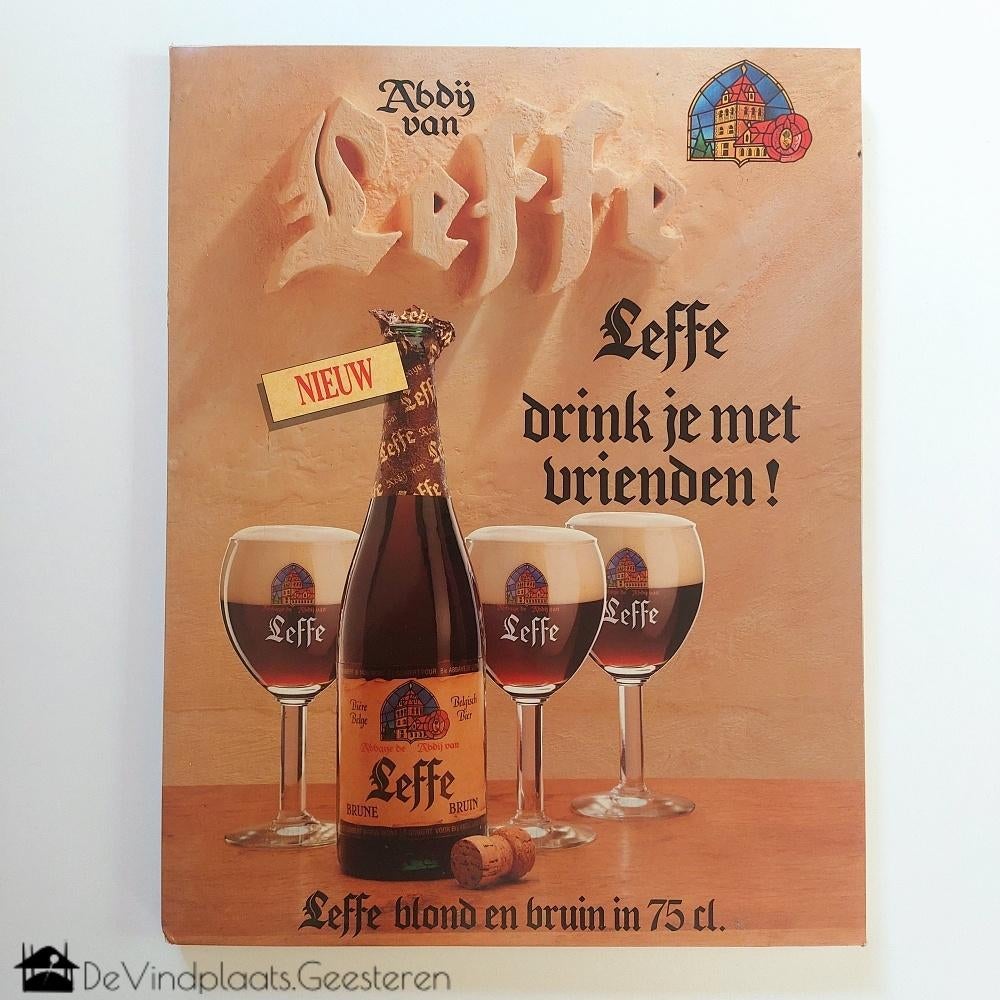 Leffe Bruin reclamebord, Ophalen of Verzenden, Zo goed als nieuw, Reclamebord, Plaat of Schild, Leffe