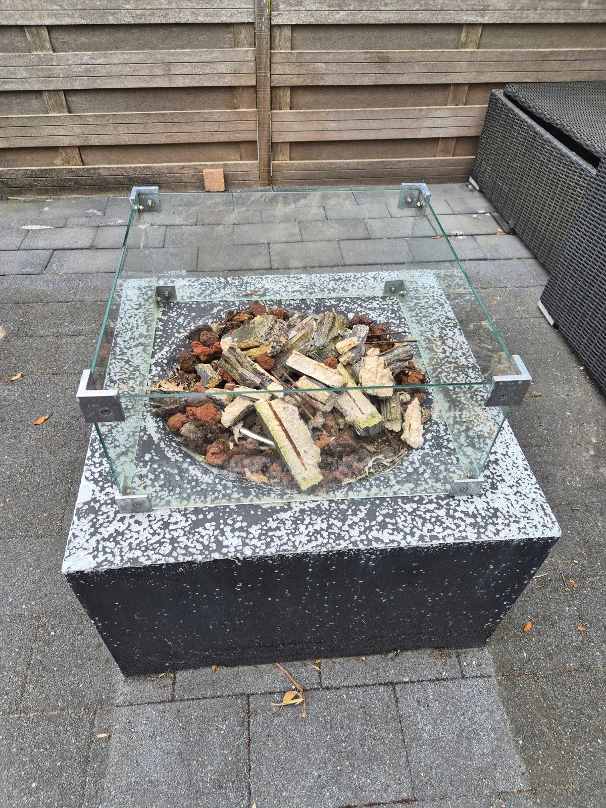 Vuurtafel op gas, Ophalen, Gebruikt