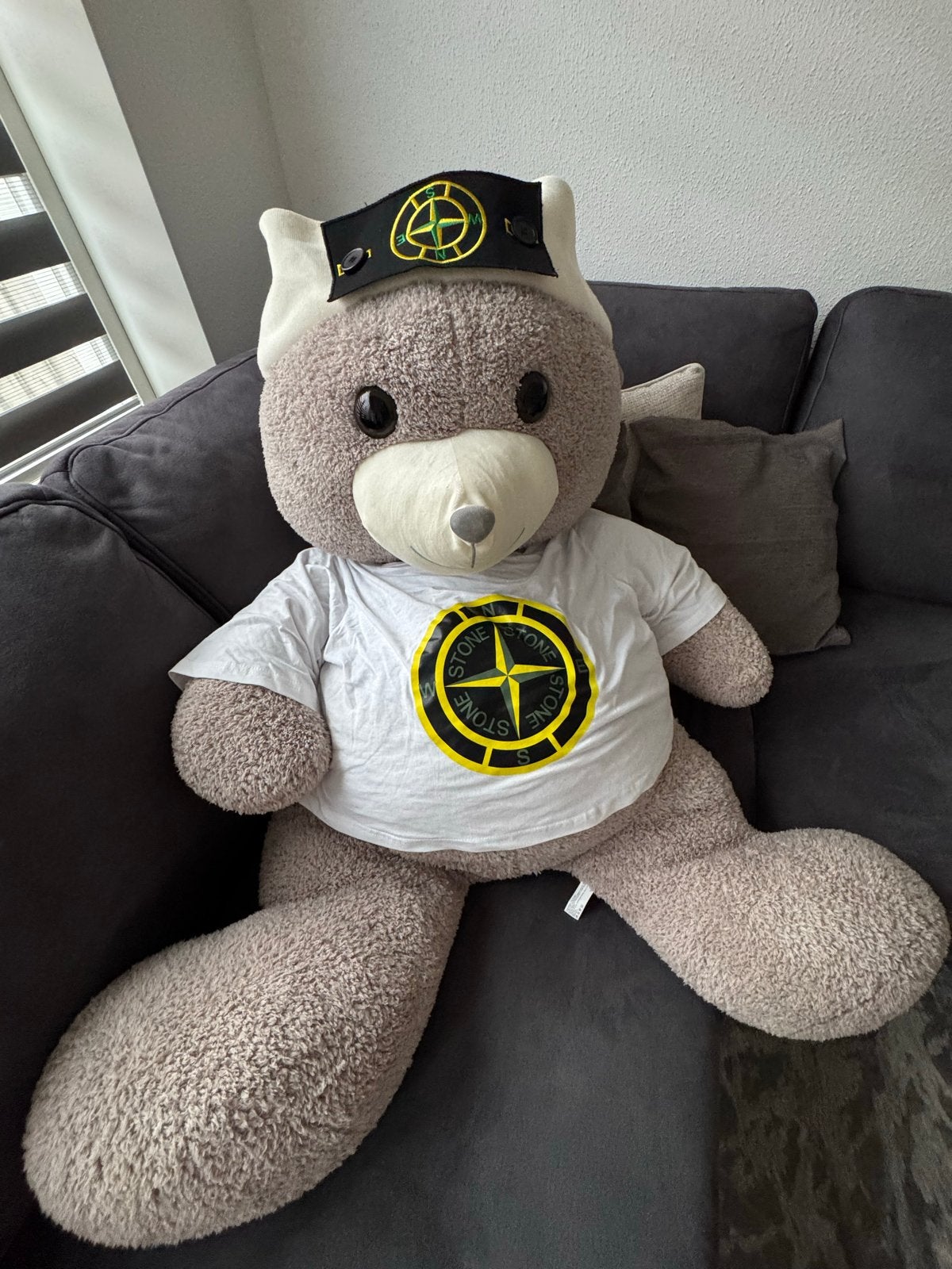 Grote Stone Island Teddybeer met Kleding, Overige merken, Overige karakters, Beer, Ophalen of Verzenden