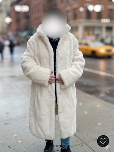 Sneeuwwitte imitatie bontjas – BPC | Maat 52 (L-XXL), Verzenden, Nieuw, Maat 46/48 (XL) of groter, Wit