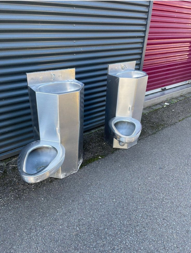2x RVS Toilet – Toiletpot – WC – Horeca/Industrieel, Ophalen, Minder dan 50 cm, Overige typen, Zo goed als nieuw