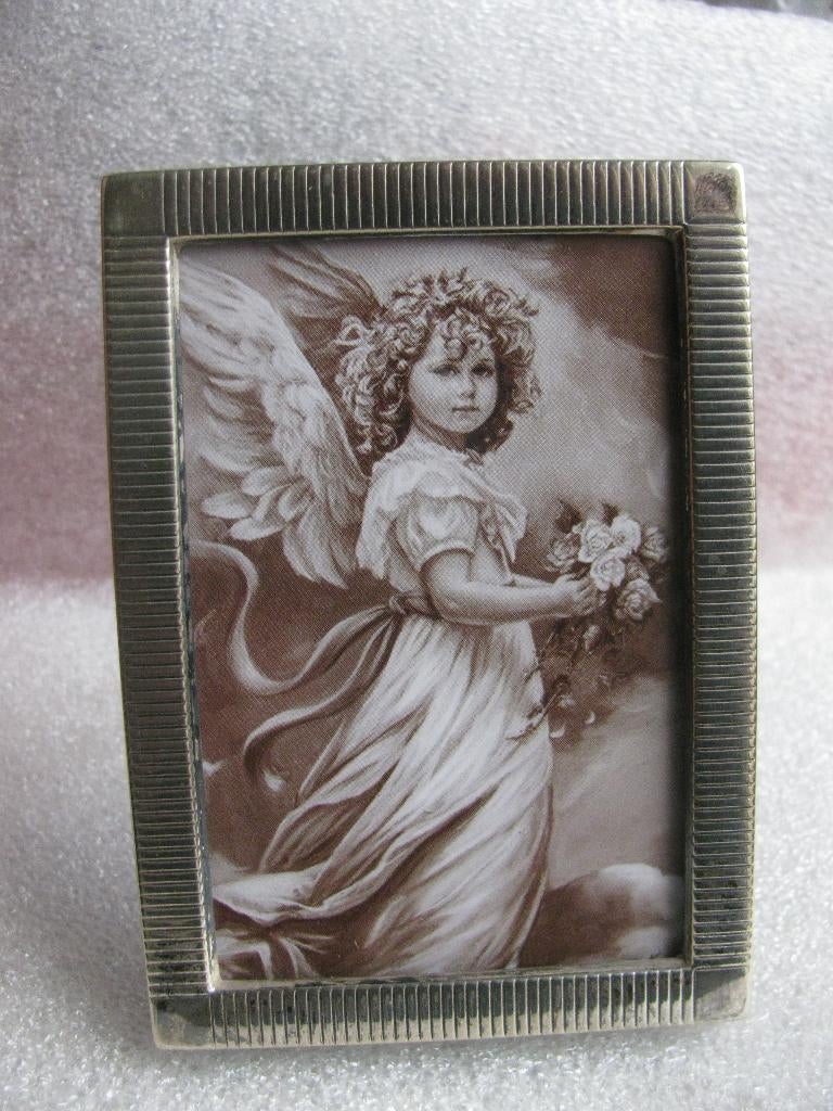 Oud Zilver Kleurig Fotolijstje / Gemerkt LW - 10 x 7 cm, Antiek en Kunst, Verzenden