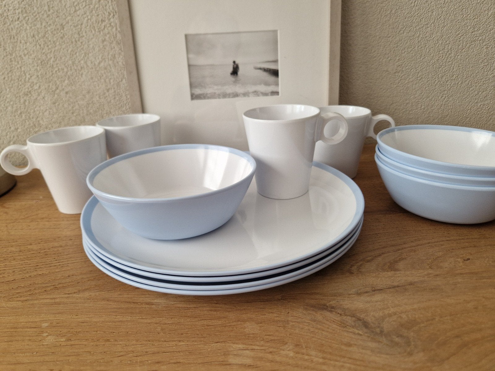 mepal flow servies nordic blue 4 pers, Ophalen of Verzenden, Zo goed als nieuw