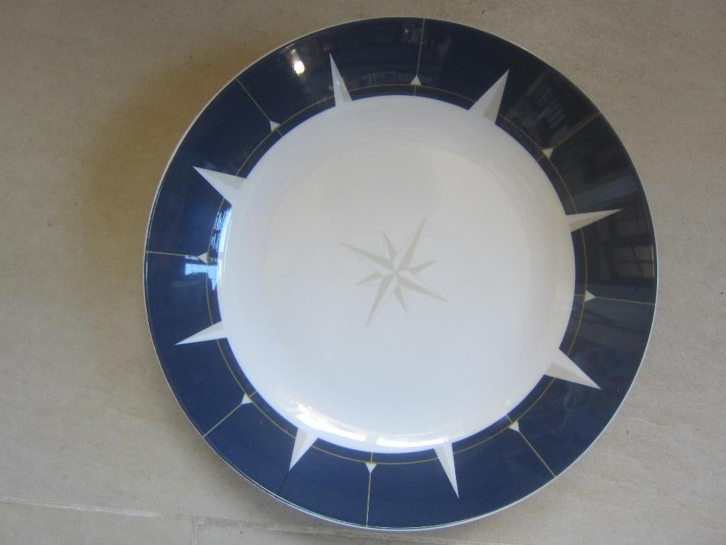 MEPAL servies kompasroos motief nautisch dinerborden  4x, Ophalen of Verzenden, Zo goed als nieuw