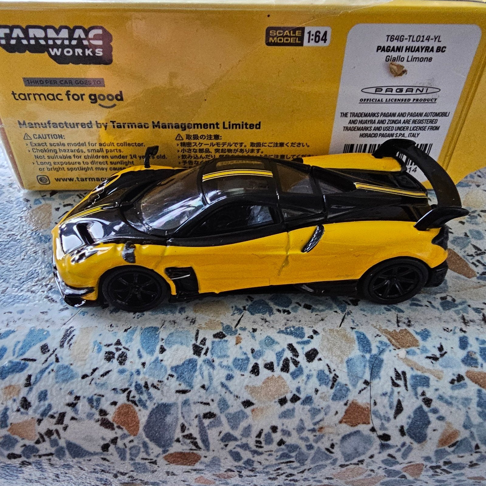 Tarmac Works Pagani Huayra BC Giallo Limone 1:64, Tarmac Works, Niet van toepassing, speelgoedmodel, Ophalen of Verzenden, Nieuw