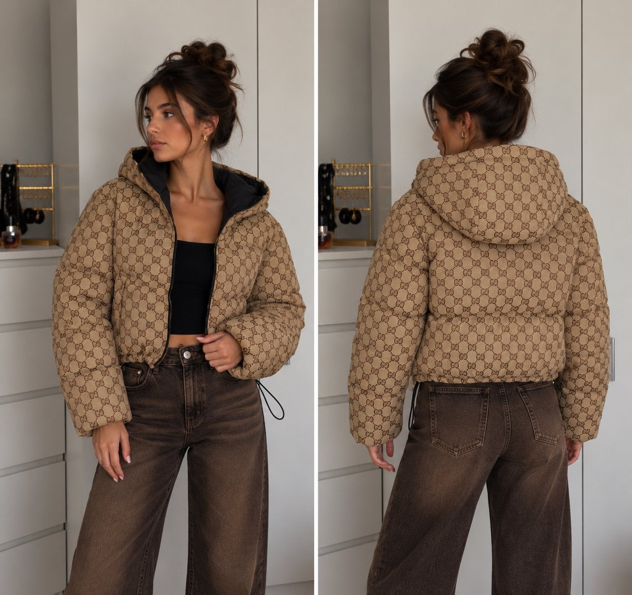 Puffer Jacket, Ophalen of Verzenden, Zo goed als nieuw, Maat 34 (XS) of kleiner, Bruin